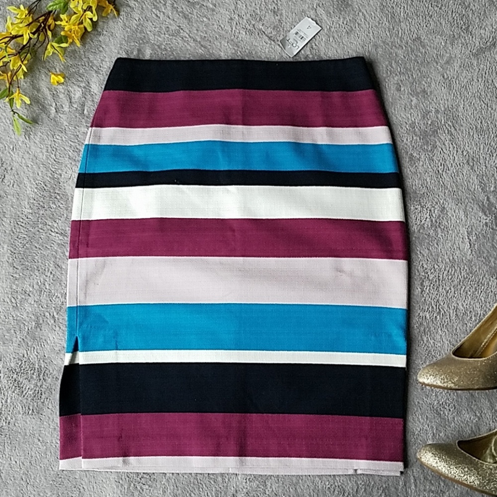LOFT Outlet Striped Career Office Skirt